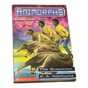 Scholastic Animorphs: The Suspicion - Purple and Yellow Cover Book Reading Y2K